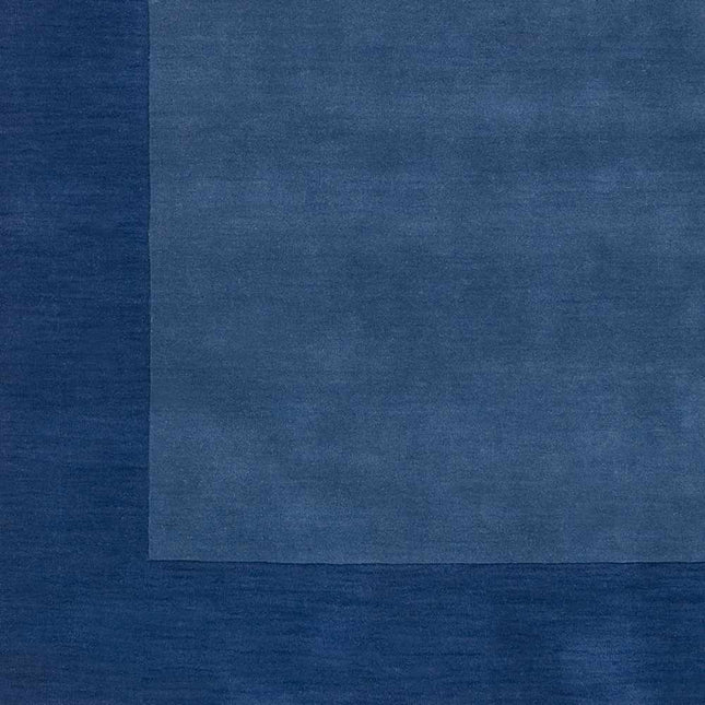 Macedon Blue Bordered Wool Rug Rugs TriadCommerceInc
