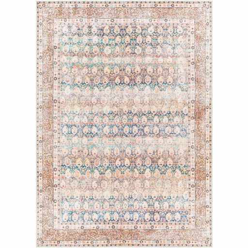 Rust Maligaya Distressed Washable Area Rug - Clearance Rugs TriadCommerceInc 5'3" x 7' Rectangle