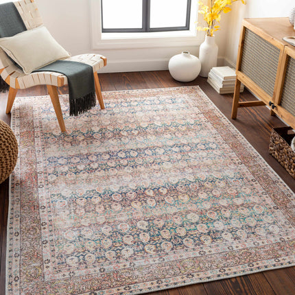 Rust Maligaya Distressed Washable Area Rug - Clearance Rugs TriadCommerceInc