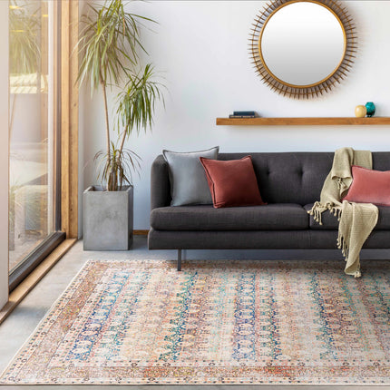 Rust Maligaya Distressed Washable Area Rug - Clearance Rugs TriadCommerceInc
