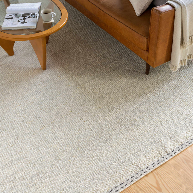 Yaniklar Cream Flat Woven Wool Rug Rugs TriadCommerceInc