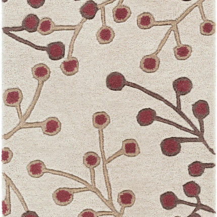 Elsu Beige&Burgandy Wool Rug Rugs TriadCommerceInc 2' x 3' Rectangle