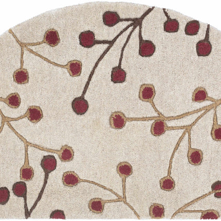 Elsu Beige&Burgandy Wool Rug Rugs TriadCommerceInc 2' x 4' Hearth