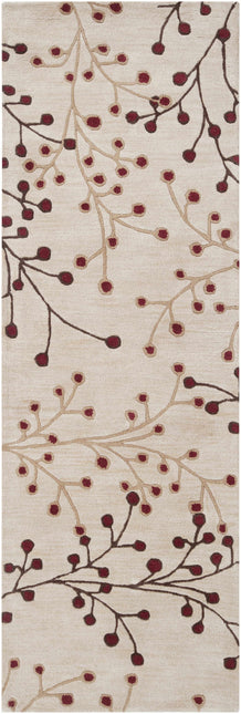 Elsu Beige&Burgandy Wool Rug Rugs TriadCommerceInc 2'6" x 8' Runner