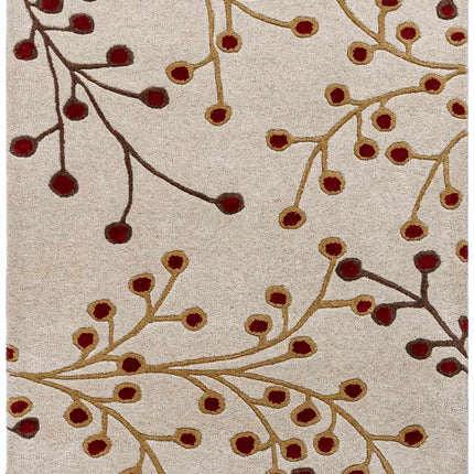 Elsu Beige&Burgandy Wool Rug Rugs TriadCommerceInc 3' x 12' Runner