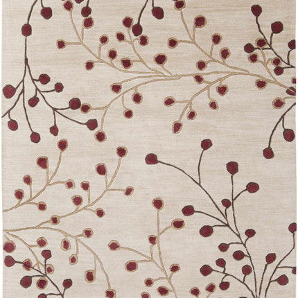 Elsu Beige&Burgandy Wool Rug Rugs TriadCommerceInc * 5' x 8' Rectangle