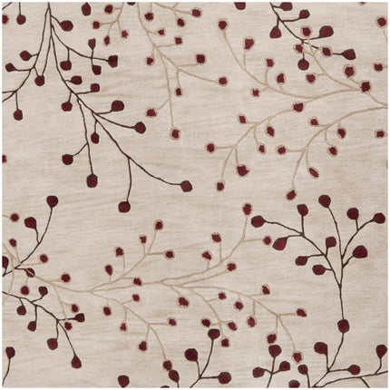 Elsu Beige&Burgandy Wool Rug Rugs TriadCommerceInc 8' Square
