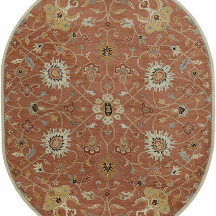 Logville Hand Tufted Rust 1119 Wool Rug Rugs TriadCommerceInc 8' x 10' Oval