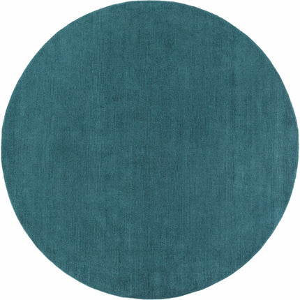 Brockton Solid Wool Teal Area Rug Rugs TriadCommerceInc 8' Round
