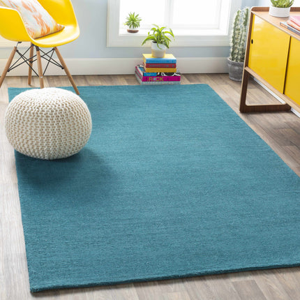 Brockton Solid Wool Teal Area Rug Rugs TriadCommerceInc