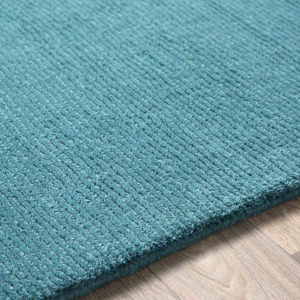 Brockton Solid Wool Teal Area Rug Rugs TriadCommerceInc