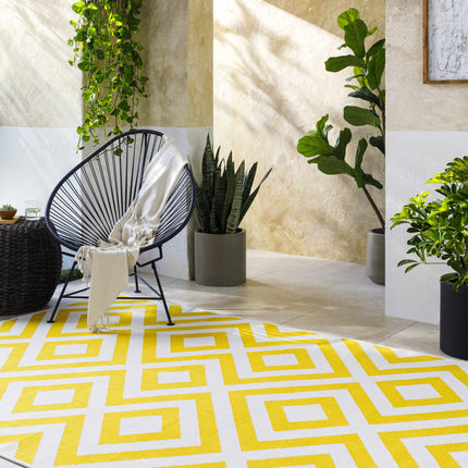 Spilsby Yellow Trellis Outdoor Rug Rugs TriadCommerceInc 5'3" x 7'7" Rectangle