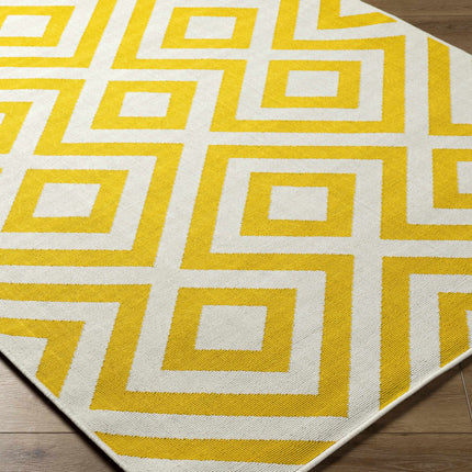 Spilsby Yellow Trellis Outdoor Rug Rugs TriadCommerceInc