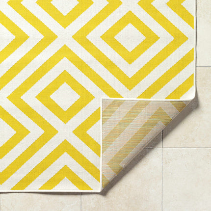 Spilsby Yellow Trellis Outdoor Rug Rugs TriadCommerceInc