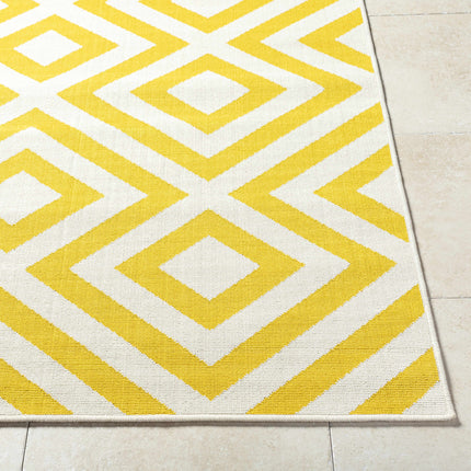 Spilsby Yellow Trellis Outdoor Rug Rugs TriadCommerceInc