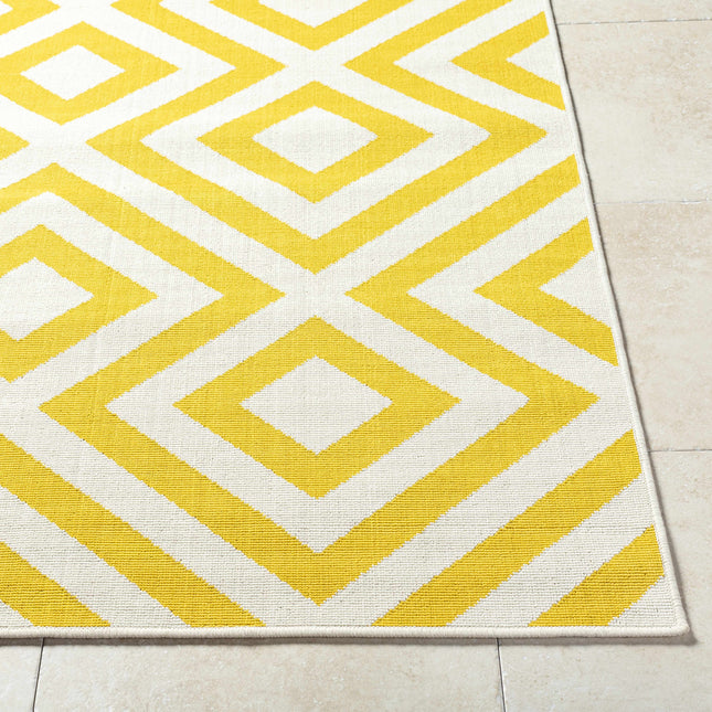 Spilsby Yellow Trellis Outdoor Rug Rugs TriadCommerceInc
