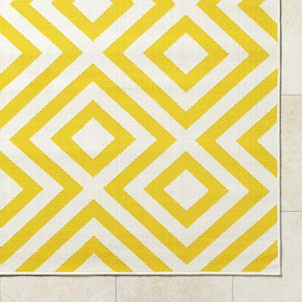 Spilsby Yellow Trellis Outdoor Rug Rugs TriadCommerceInc