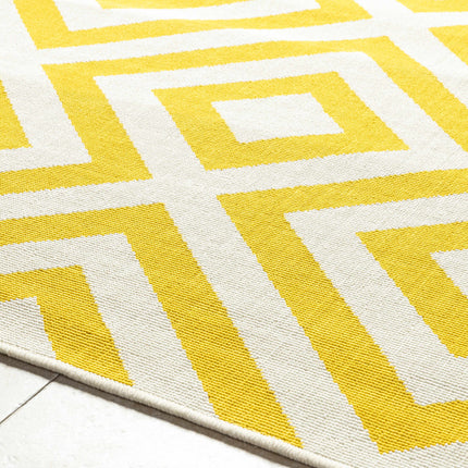 Spilsby Yellow Trellis Outdoor Rug Rugs TriadCommerceInc