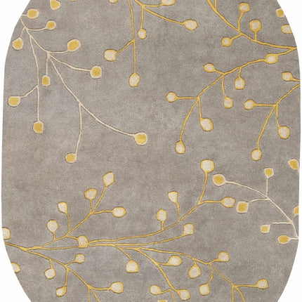 Elsu Mustard Wool Area Rug Rugs TriadCommerceInc 6' x 9' Oval