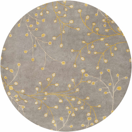 Elsu Mustard Wool Area Rug Rugs TriadCommerceInc 6' Round