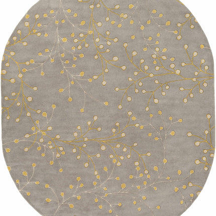 Elsu Mustard Wool Area Rug Rugs TriadCommerceInc 8' x 10' Oval