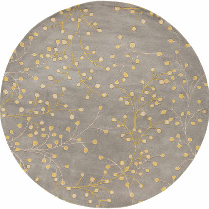 Elsu Mustard Wool Area Rug Rugs TriadCommerceInc 8' Round