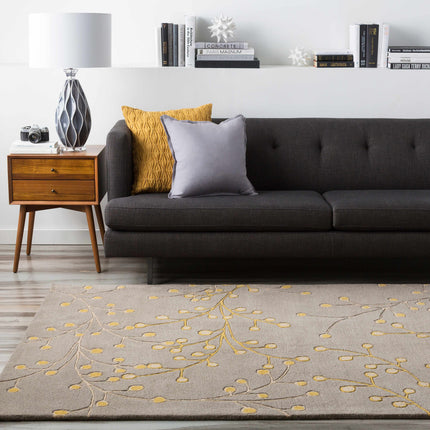 Elsu Mustard Wool Area Rug Rugs TriadCommerceInc