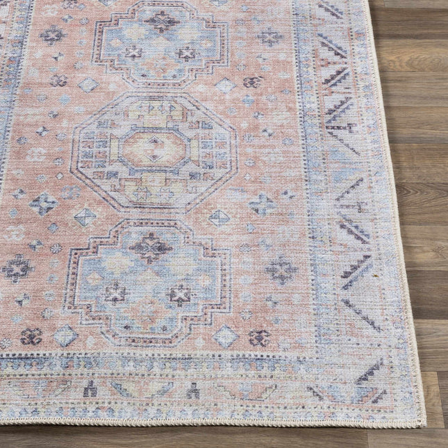 Morcott Peach Washable Area Rug Rugs TriadCommerceInc