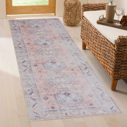 Morcott Peach Washable Area Rug Rugs TriadCommerceInc