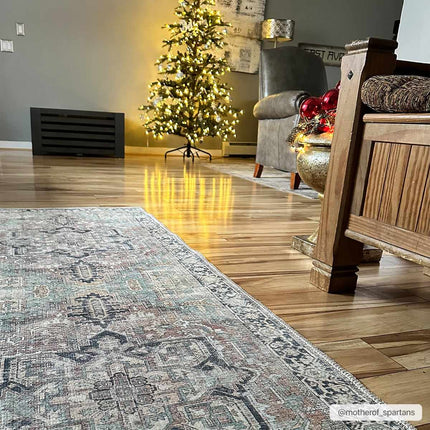Green Nisa Tumble Dry Washable Rug Rugs TriadCommerceInc