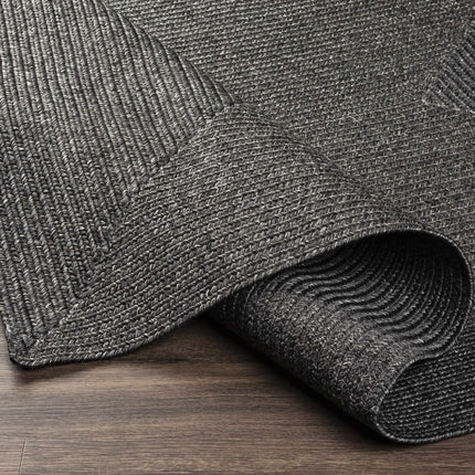 Black Braided Faux Jute Rug Rugs TriadCommerceInc