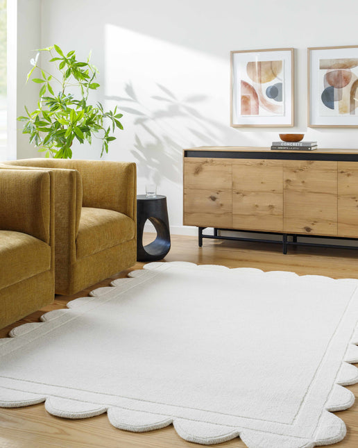Uhuro White Geometric Area Rug Rugs TriadCommerceInc