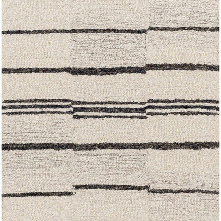 Moorebank Black Striped Wool Rug Rugs TriadCommerceInc 2'6" x 8' Runner