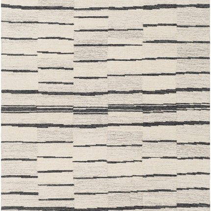 Moorebank Black Striped Wool Rug Rugs TriadCommerceInc 5' x 7'6" Rectangle