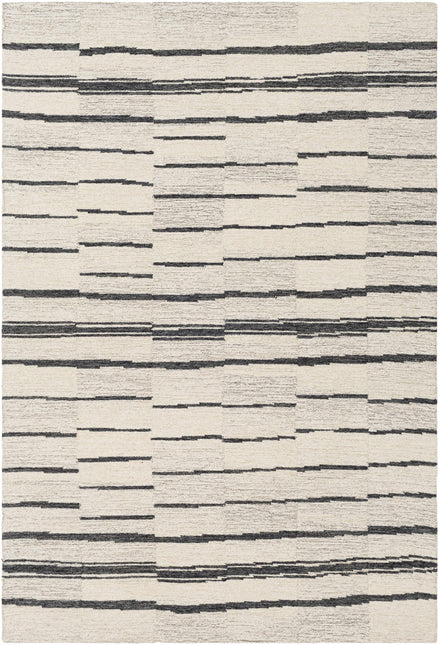 Moorebank Black Striped Wool Rug Rugs TriadCommerceInc 5' x 7'6" Rectangle