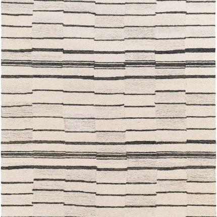 Moorebank Black Striped Wool Rug Rugs TriadCommerceInc 6' x 9' Rectangle