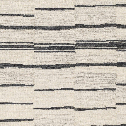 Moorebank Black Striped Wool Rug Rugs TriadCommerceInc