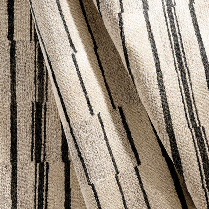 Moorebank Black Striped Wool Rug Rugs TriadCommerceInc