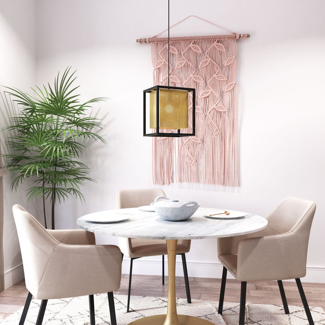 Yves Ceiling Lamp Gold & Black Pendants TriadCommerceInc   