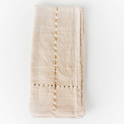 Pulled Cotton Napkins Cloth Napkins TriadCommerceInc Rattan Set of 2