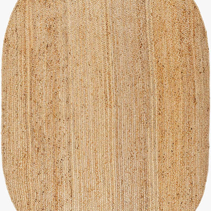 Shippagan Tan Jute Braided Rug Rugs TriadCommerceInc 6' x 9' Oval