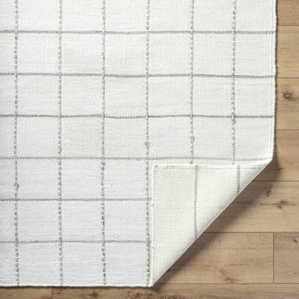 Nissa White Gray Checkered Wool Rug Rugs TriadCommerceInc