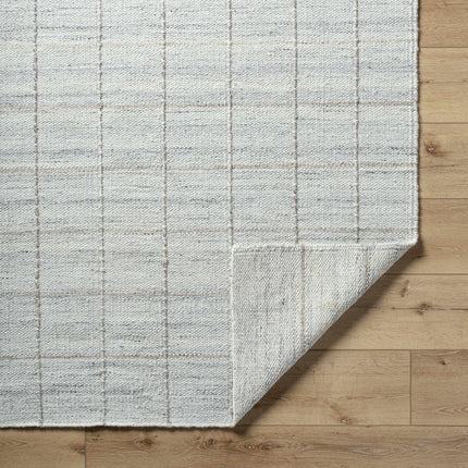 Nissa Light Gray Checkered Wool Rug Rugs TriadCommerceInc