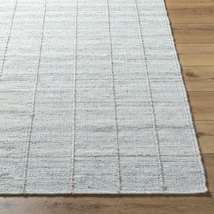 Nissa Light Gray Checkered Wool Rug Rugs TriadCommerceInc
