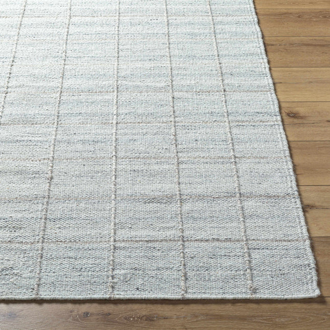 Nissa Light Gray Checkered Wool Rug Rugs TriadCommerceInc