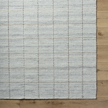 Nissa Light Gray Checkered Wool Rug Rugs TriadCommerceInc
