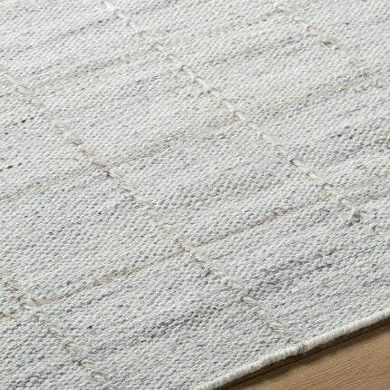 Nissa Light Gray Checkered Wool Rug Rugs TriadCommerceInc