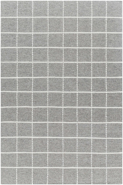 Nissa Gray Checkered Wool Rug Rugs TriadCommerceInc 5' x 7'6" Rectangle