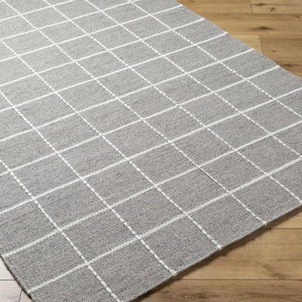 Nissa Gray Checkered Wool Rug Rugs TriadCommerceInc