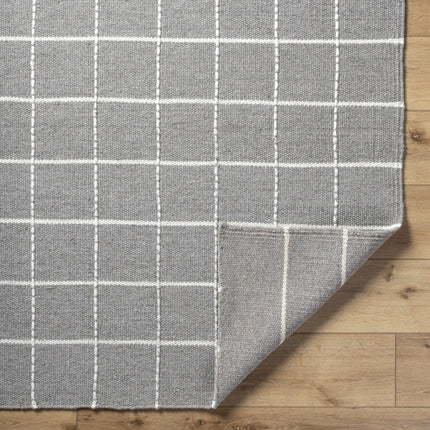 Nissa Gray Checkered Wool Rug Rugs TriadCommerceInc